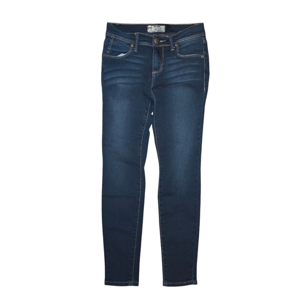 Free People Dark Wash Stretch Low Rise Ankle Skinny Denim Jeans Size 24